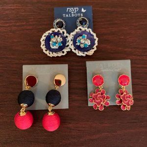 Talbots NWT 3 pairs of pierced earrings
